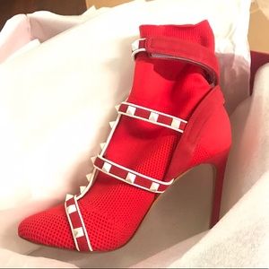 Valentino Red Rockstud Sock Booties